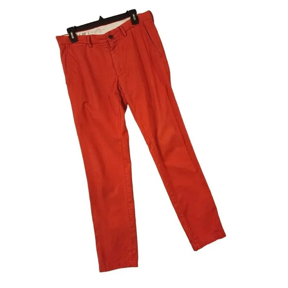 Club Monaco Chino Pant Men's 30/32 Orange & Red Connor Modern Slim Fit - Picture 5 of 6